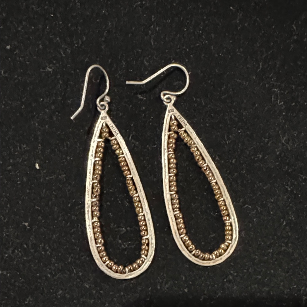Silpada Silver and Gold Teardrop Earrings